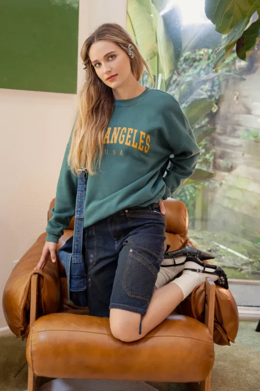 LOS ANGELES PRINT LONG SLEEVE KNIT TOP sold by Blu Pepper