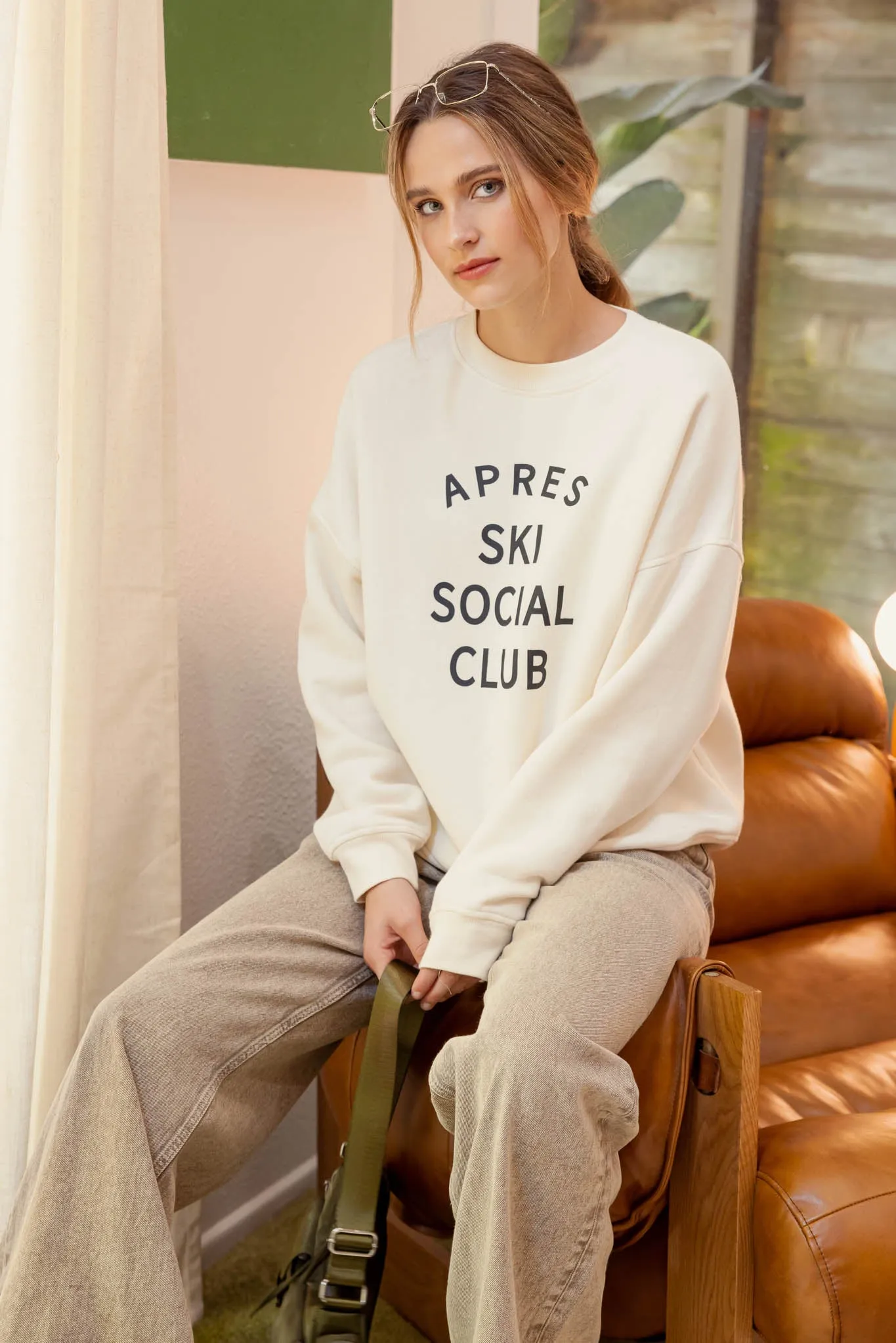 SOCIAL CLUB PRINT LONG SLEEVE KNIT TOP sold by Blu Pepper product image thumbnail 4