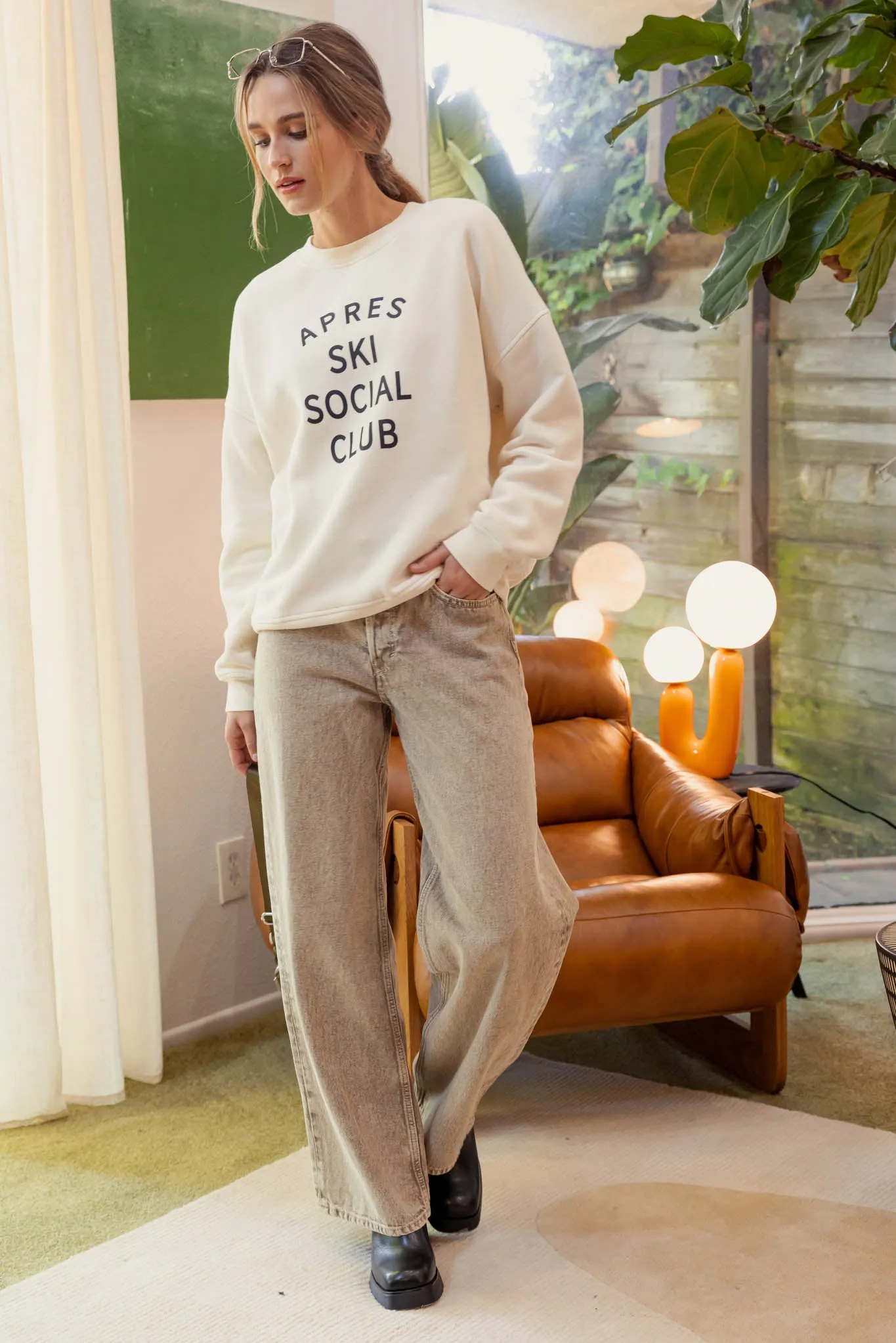 SOCIAL CLUB PRINT LONG SLEEVE KNIT TOP sold by Blu Pepper product image thumbnail 5