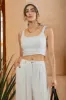 SQUARE NECK SLEEVELESS CORSET CROP TOP sold by Blu Pepper