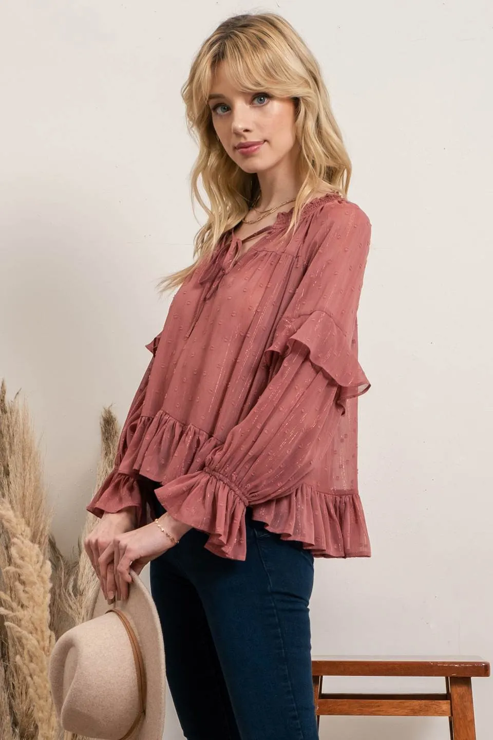 CLIP DOT BLOUSE sold by Blu Pepper product image thumbnail 4