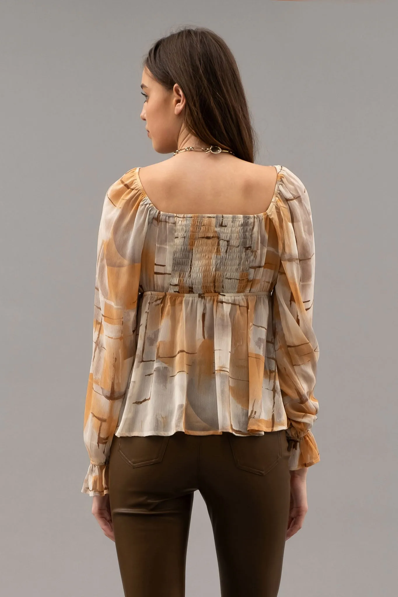 MULTICOLOR PEASANT BLOUSE sold by Blu Pepper product image thumbnail 2