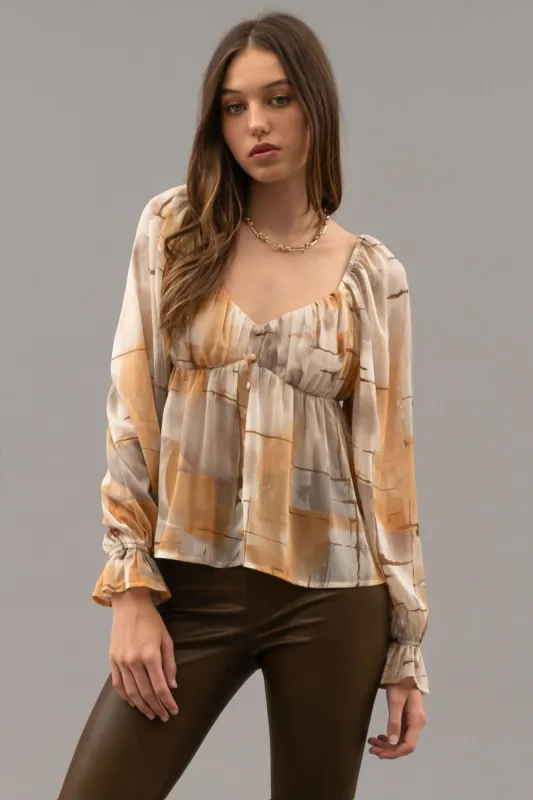 MULTICOLOR PEASANT BLOUSE made by Blu Pepper
