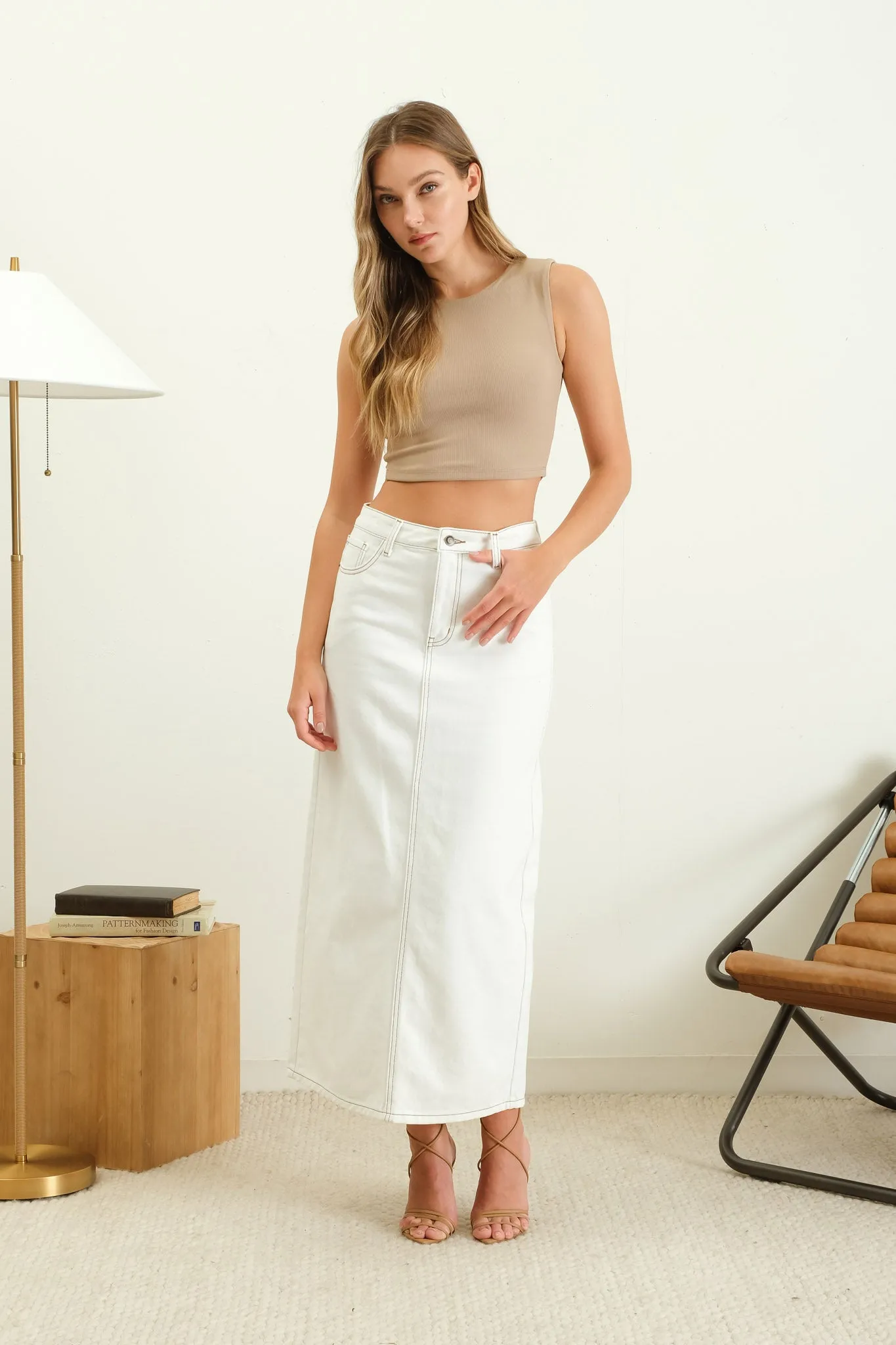 REVERSIBLE SLEEVELESS KNIT CROP TOP sold by Blu Pepper product image thumbnail 5