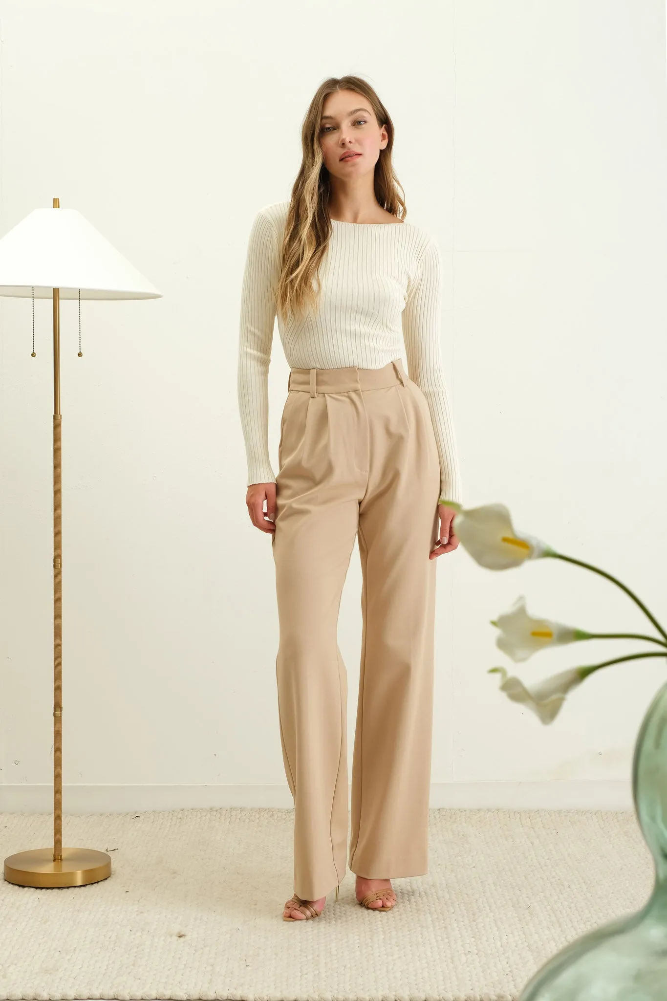 BOAT NECK LONG SLEEVE SWEATER KNIT TOP sold by Blu Pepper