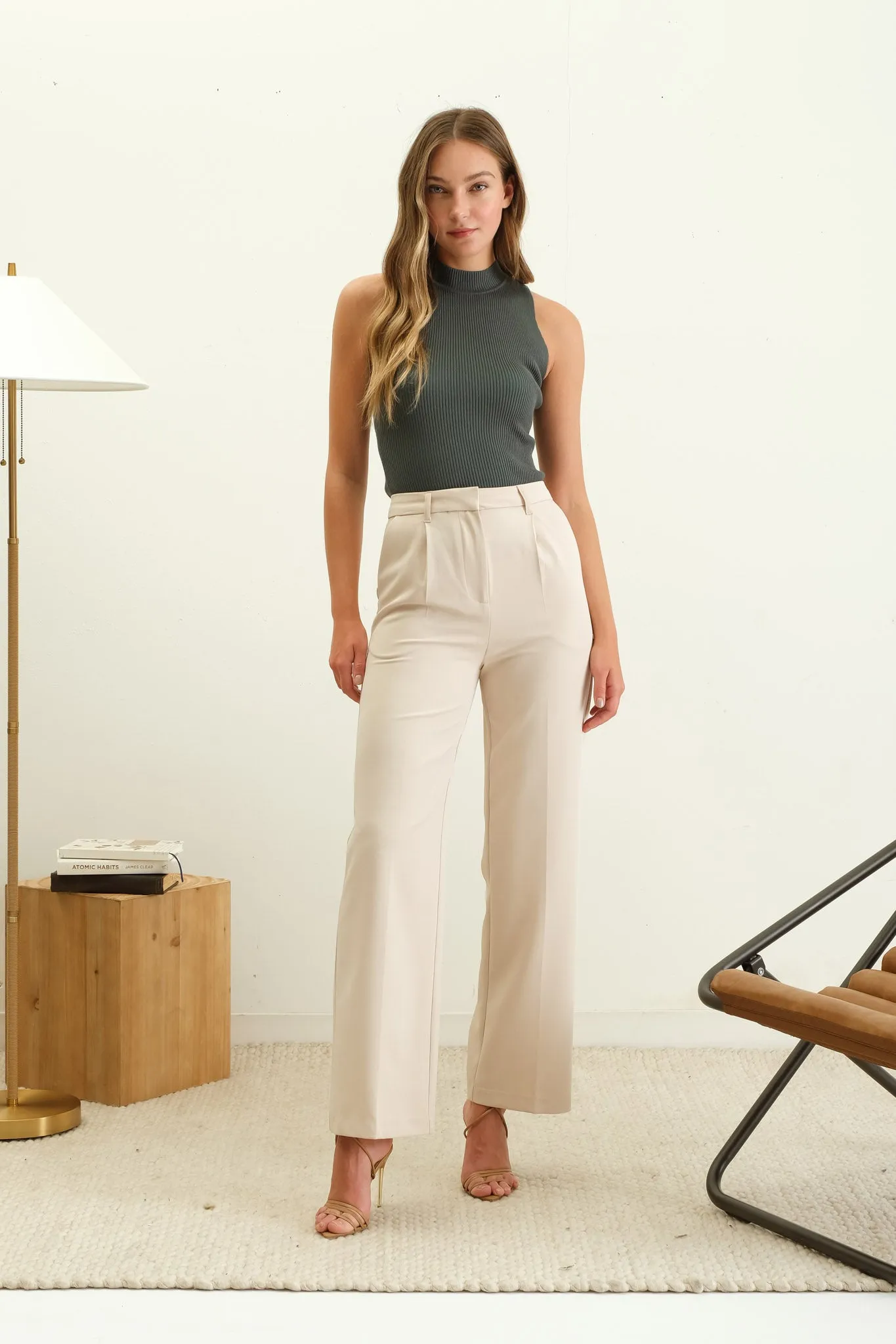 SLEEVELESS MOCK NECK SWEATER KNIT TOP sold by Blu Pepper product image thumbnail 5