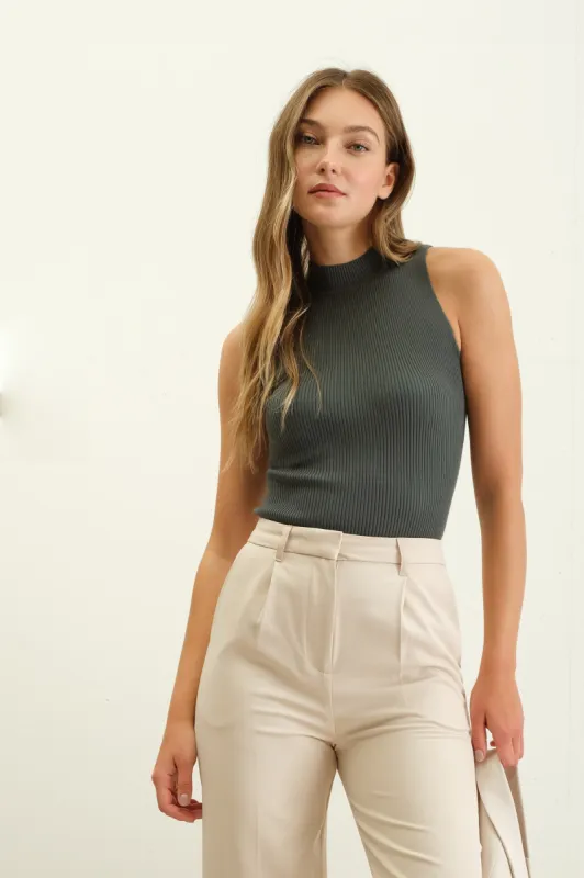SLEEVELESS MOCK NECK SWEATER KNIT TOP sold by Blu Pepper