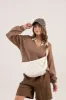 EXPOSED SEAM V NECK PULLOVER KNIT SWEATER sold by Blu Pepper