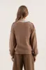 EXPOSED SEAM V NECK PULLOVER KNIT SWEATER sold by Blu Pepper