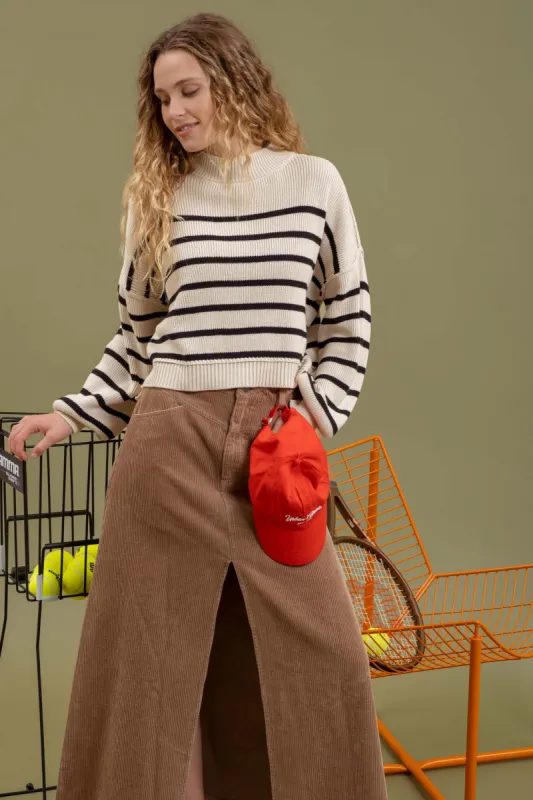 MOCK NECK RIBBED SWEATER sold by Blu Pepper