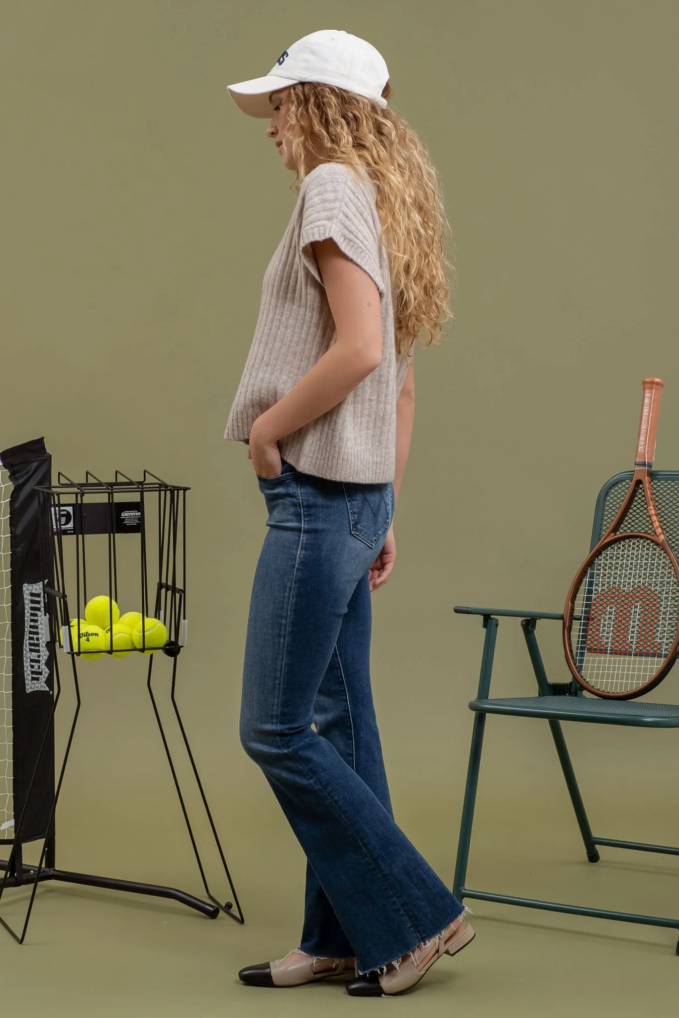 SOFT BRUSH RIBBED SLEEVELESS SWEATER sold by Blu Pepper product image thumbnail 3