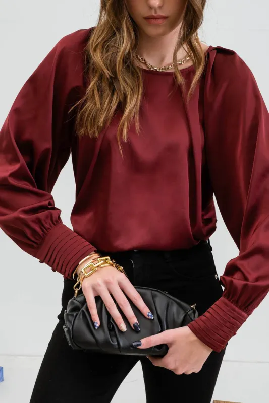 LONG BUTTONED BISHOP SLEEVE TOP sold by Blu Pepper