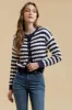 STRIPE CREW NECK KNIT CARDIGAN sold by Blu Pepper