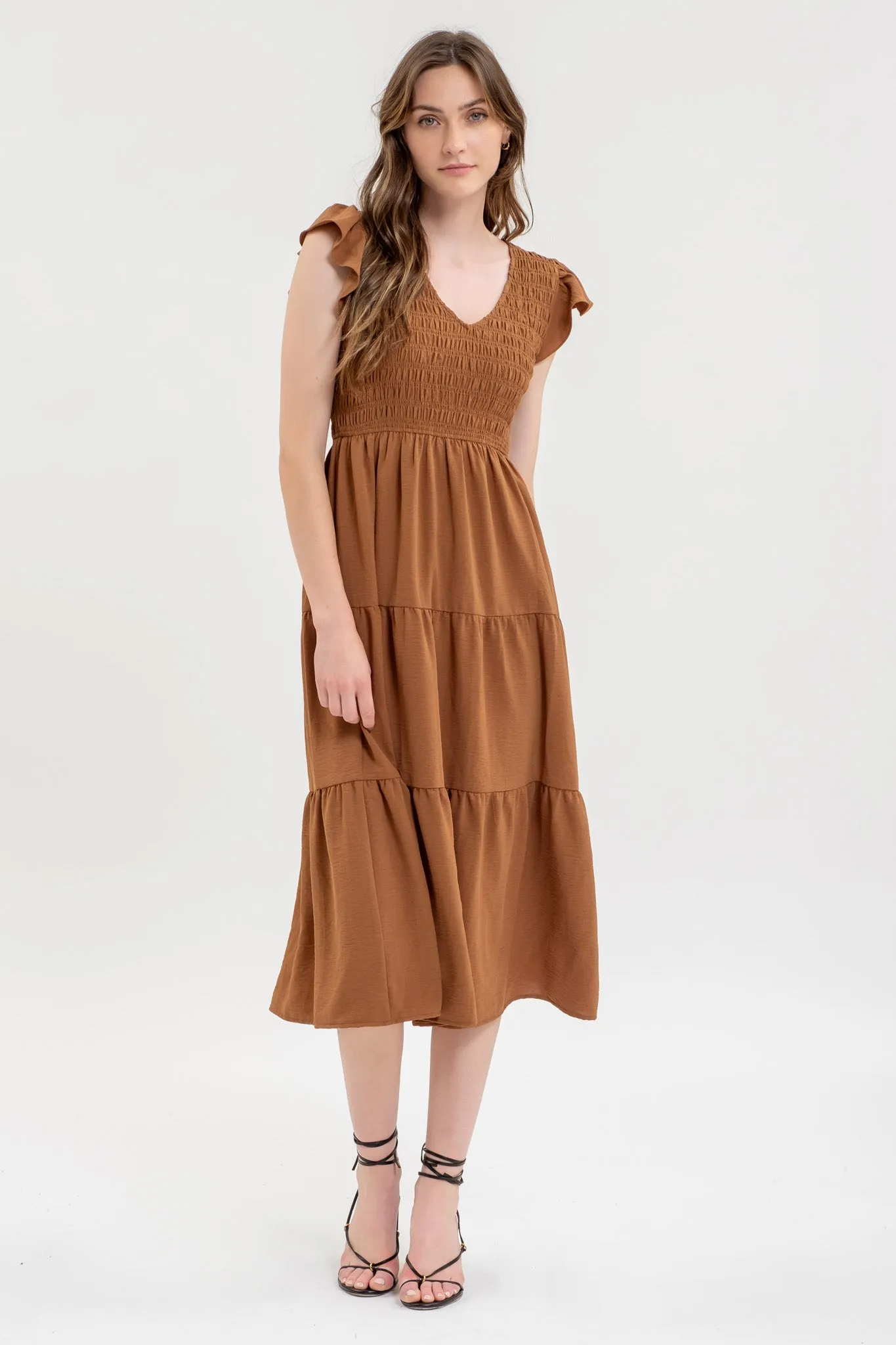 FLUTTER SLEEVE MAXI DRESS sold by Blu Pepper product image thumbnail 5