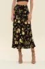 FLORAL HIGH WAIST SIDE SLIT BIAS MIDI SKIRT sold by Blu Pepper