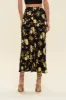 FLORAL HIGH WAIST SIDE SLIT BIAS MIDI SKIRT sold by Blu Pepper