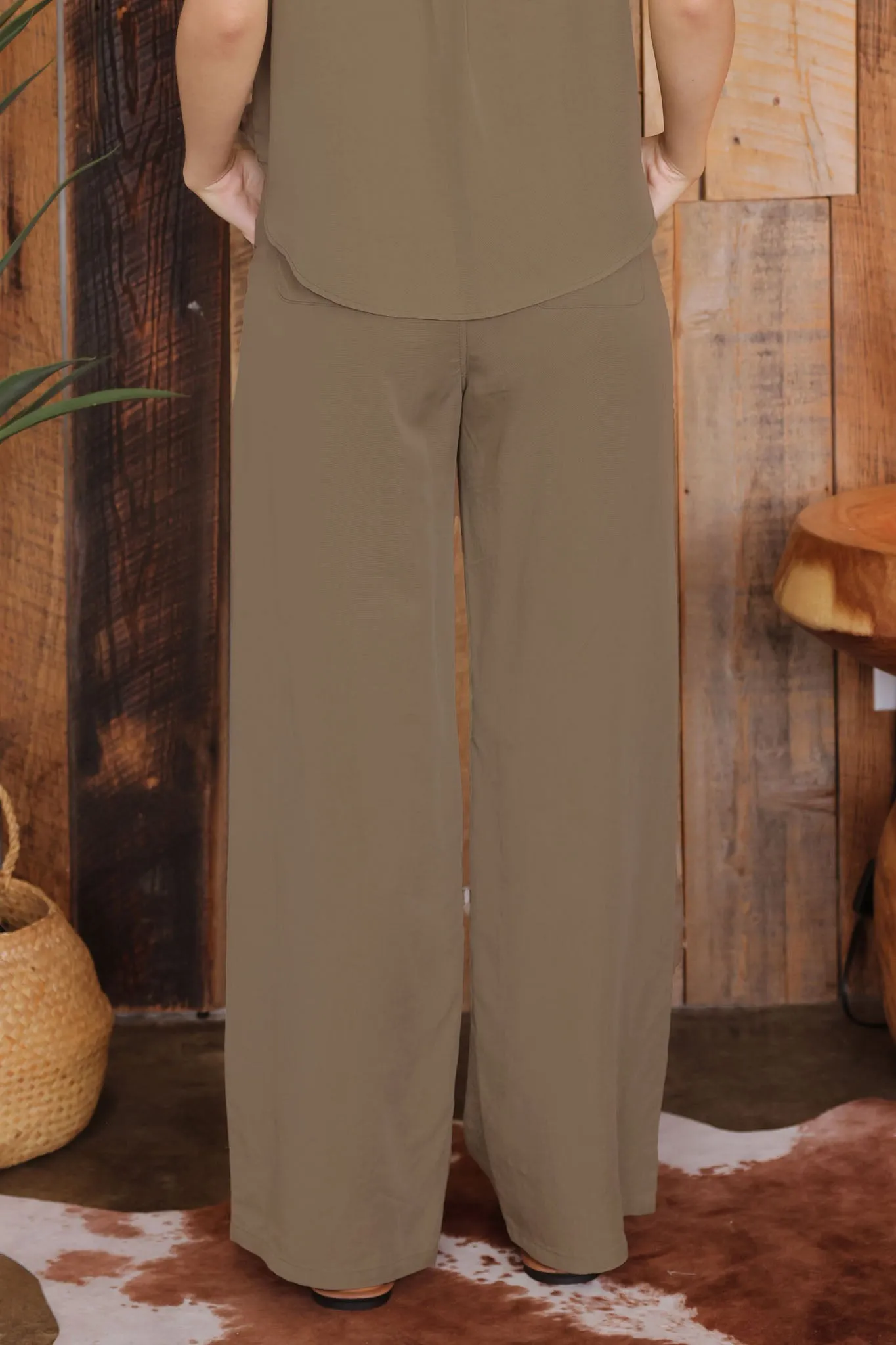 HIGH WAIST WIDE LEG DRAWSTRING PANTS sold by Blu Pepper product image thumbnail 2