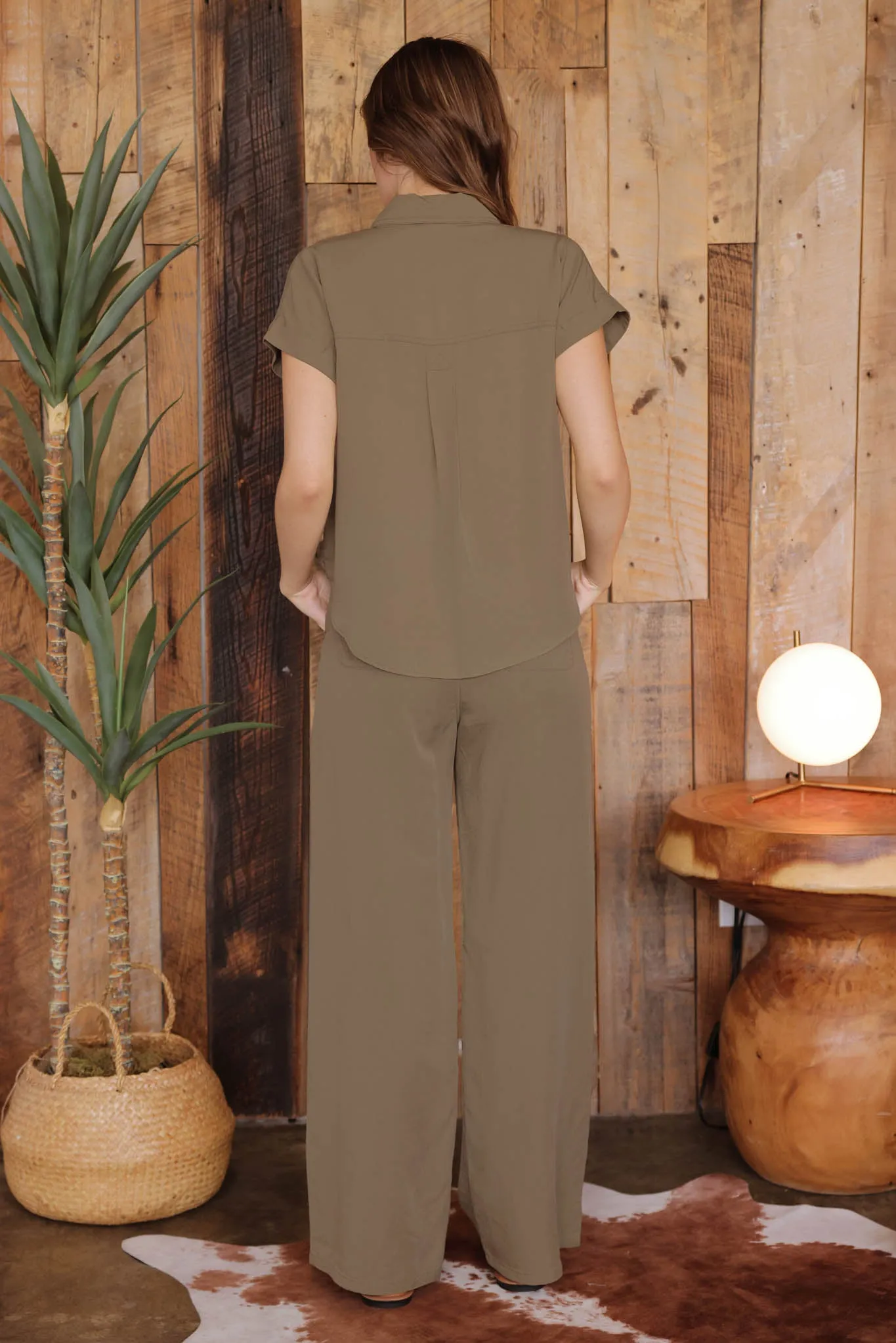 HIGH WAIST WIDE LEG DRAWSTRING PANTS sold by Blu Pepper product image thumbnail 5