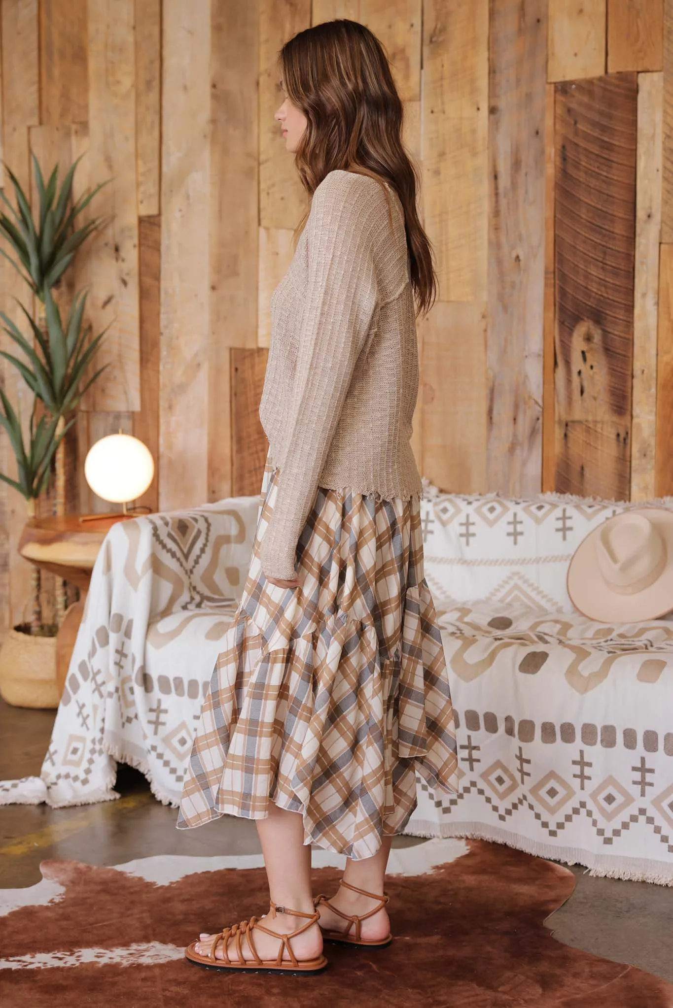 DISTRESSED PATCHWORK PULLOVER KNIT SWEATER sold by Blu Pepper product image thumbnail 3