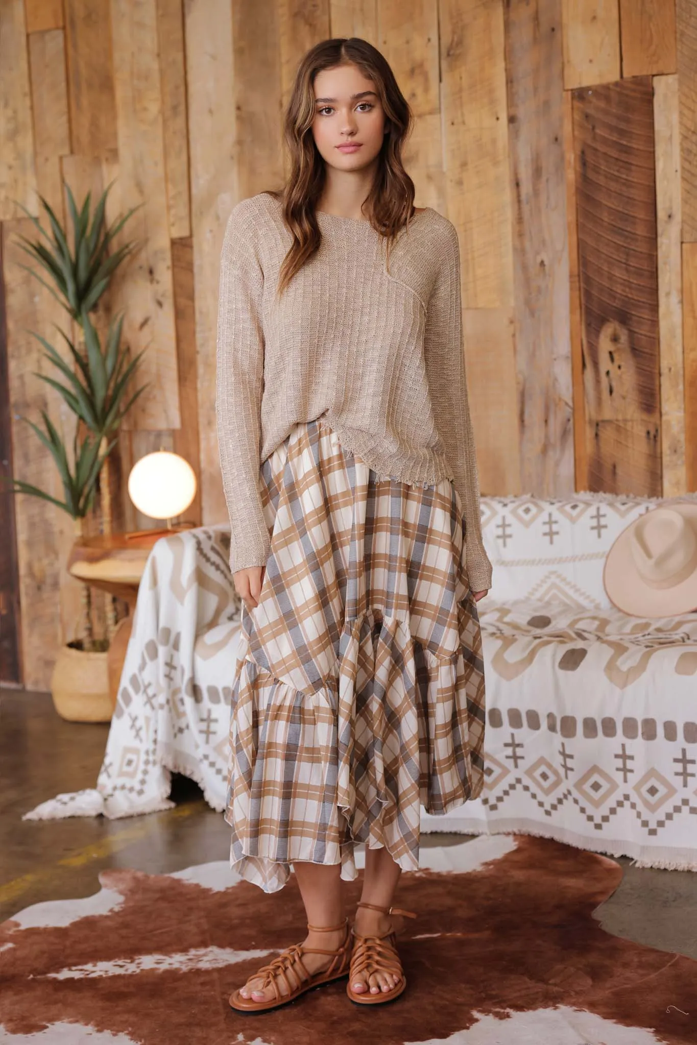 DISTRESSED PATCHWORK PULLOVER KNIT SWEATER sold by Blu Pepper product image thumbnail 5