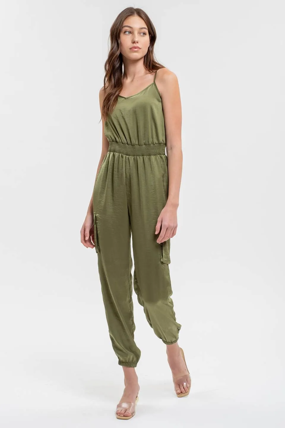 SLEEVELESS CARGO JUMPSUIT sold by Blu Pepper product image thumbnail 5