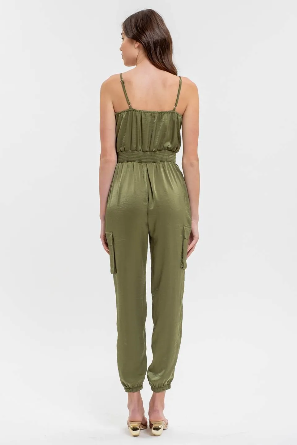 SLEEVELESS CARGO JUMPSUIT sold by Blu Pepper product image thumbnail 2