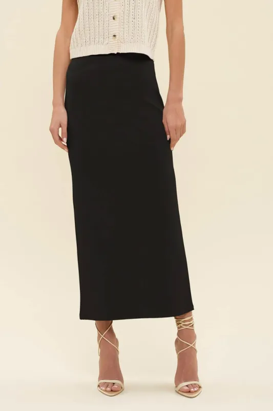 HIGH WAIST SIDE SLIT MIDI PENCIL SKIRT sold by Blu Pepper