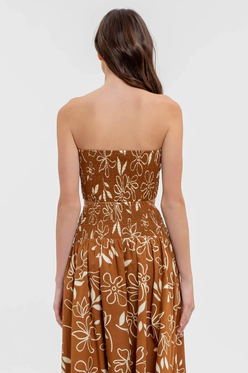 FLORAL STRAPLESS SWEETHEART CROP TOP sold by Blu Pepper product image thumbnail 2