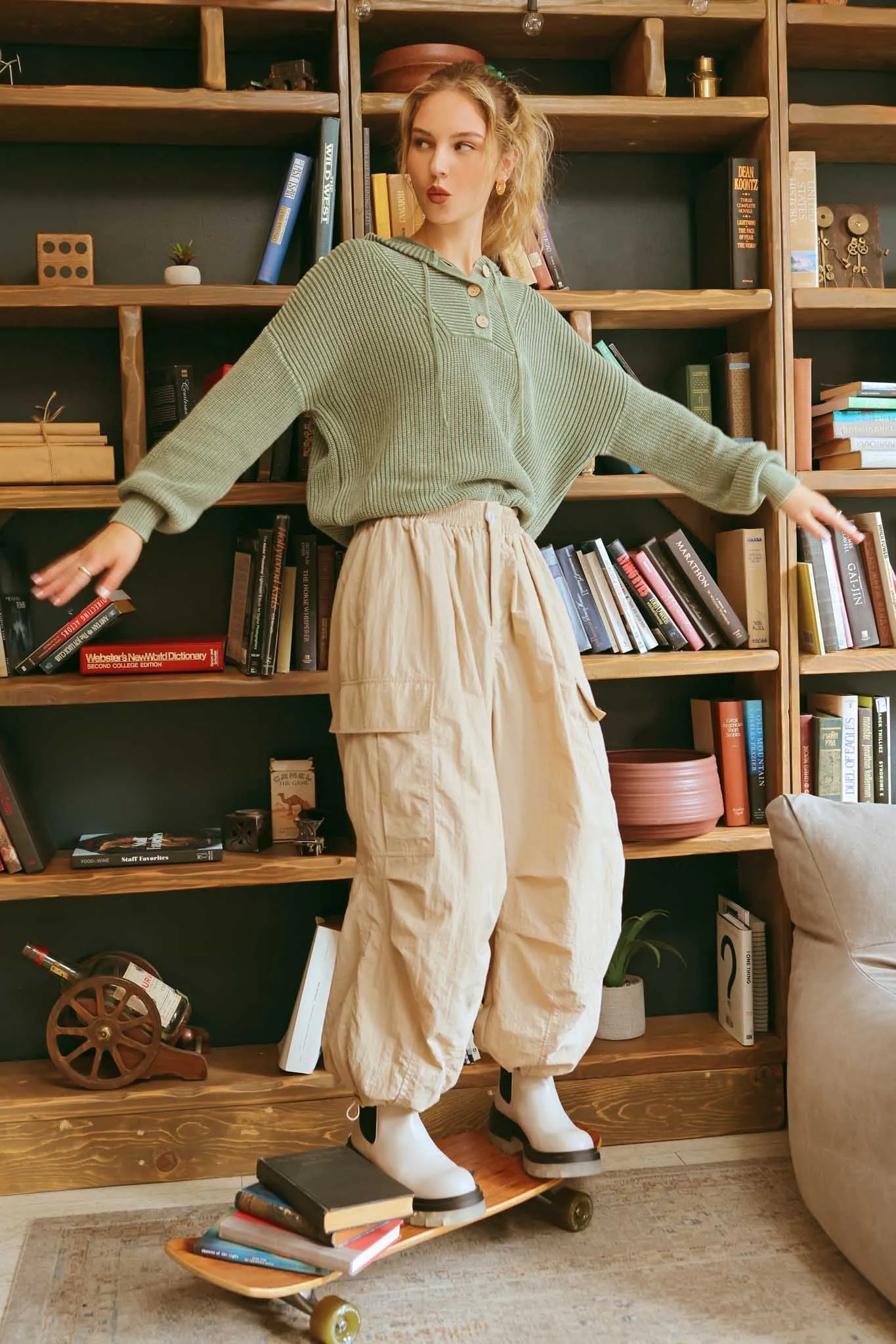 ELASTIC WAIST CARGO JOGGERS sold by Blu Pepper product image thumbnail 5