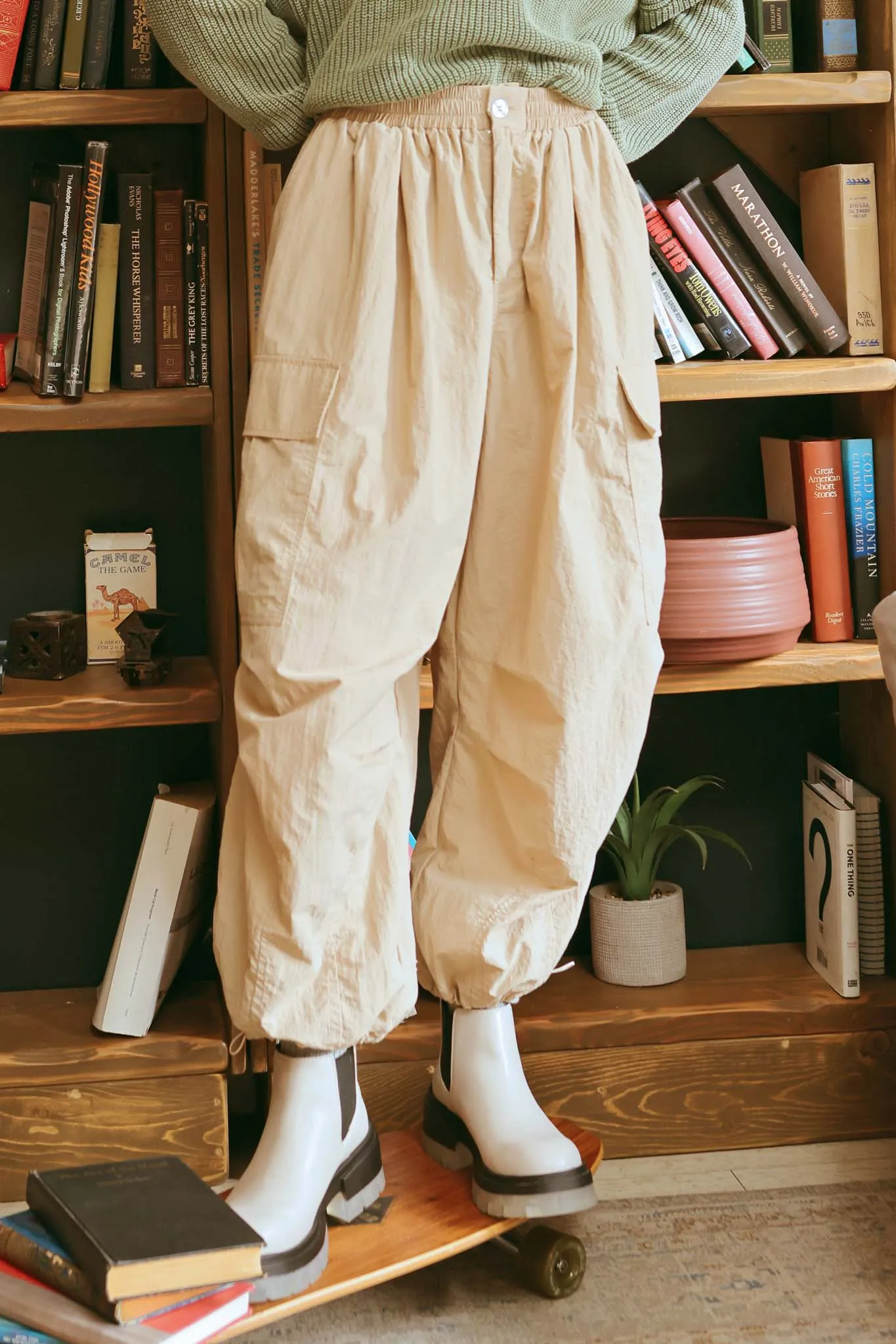 ELASTIC WAIST CARGO JOGGERS sold by Blu Pepper