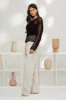 SHEER CROCHET LADDER KNIT PULLOVER SWEATER sold by Blu Pepper