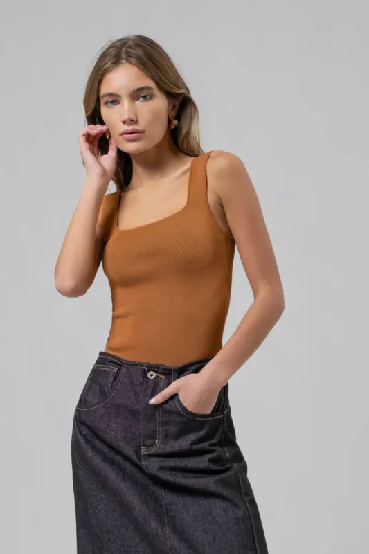 SQUARE NECK SWEATER KNIT TANK sold by Blu Pepper