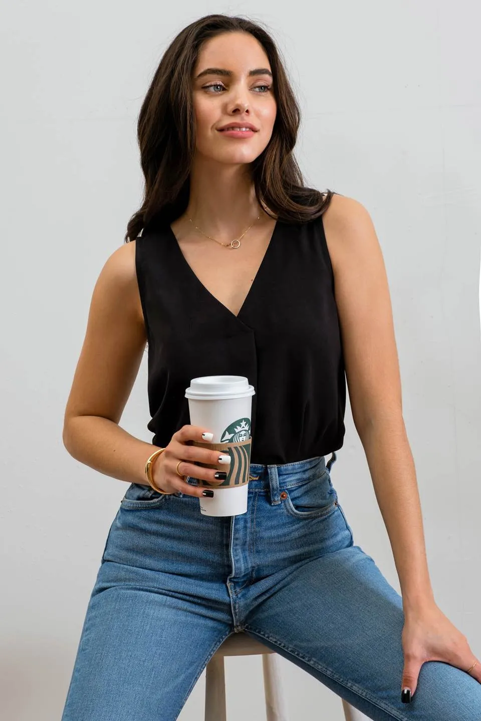 CROSS OVER SLEEVELESS TOP sold by Blu Pepper product image thumbnail 4