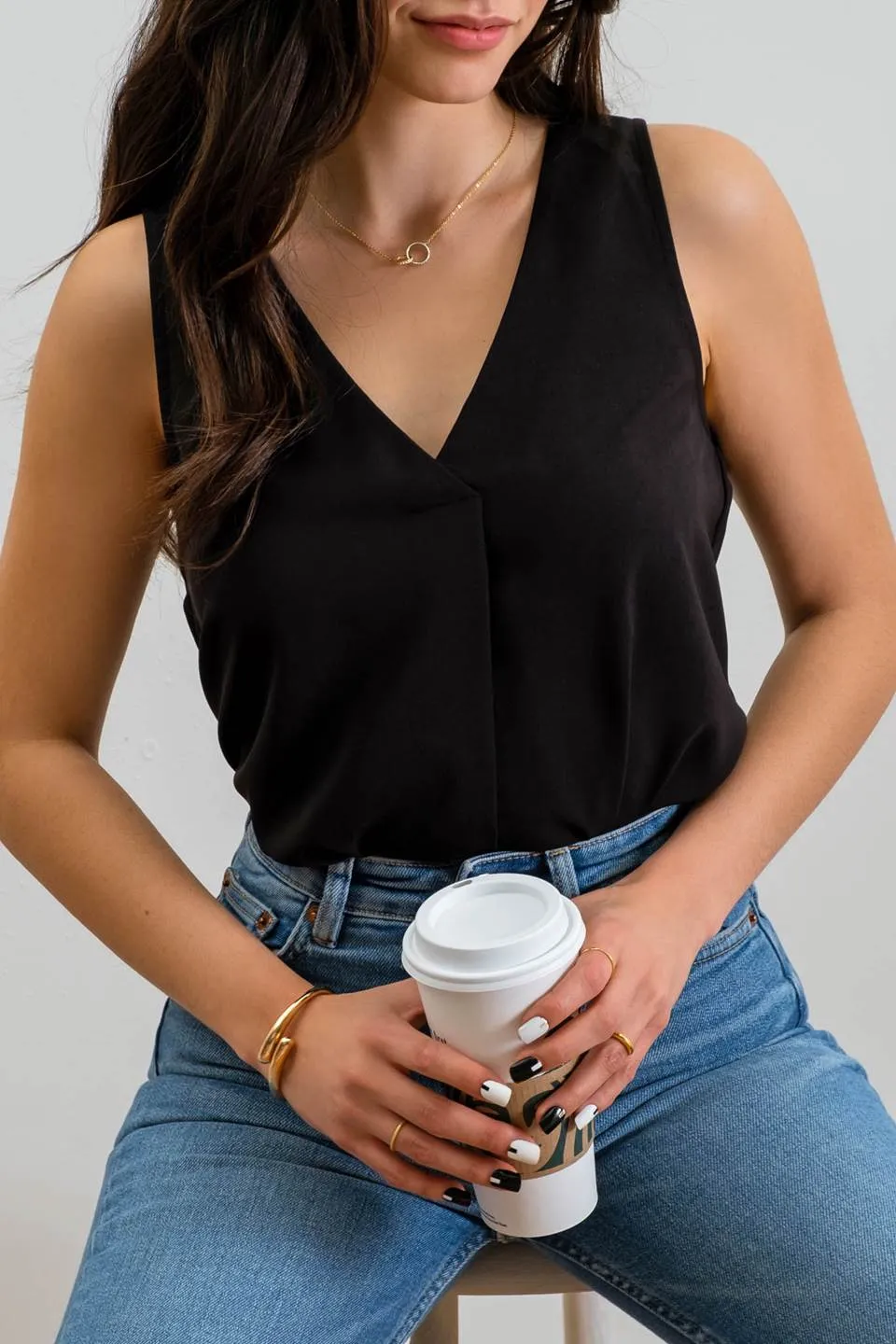 CROSS OVER SLEEVELESS TOP sold by Blu Pepper