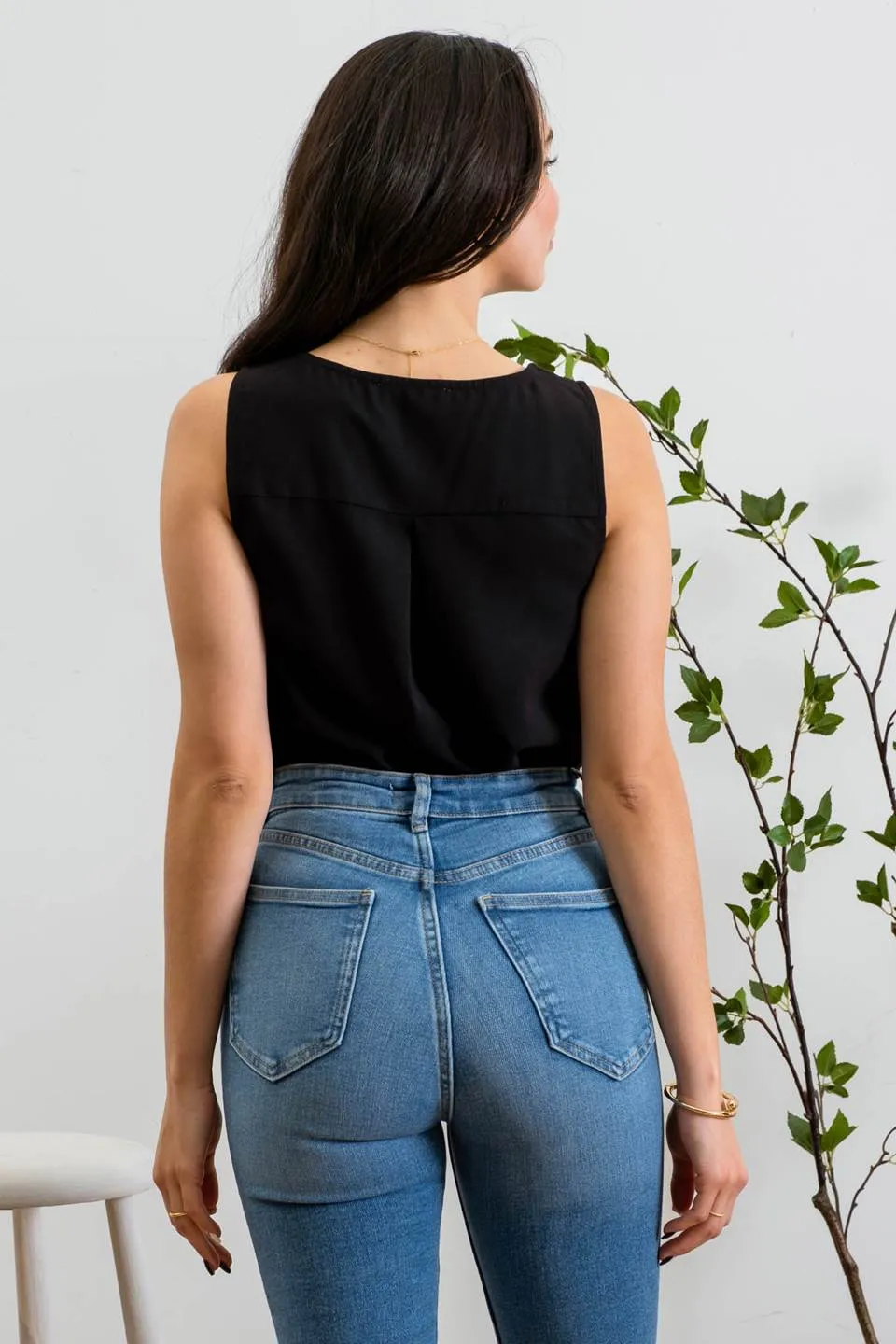 CROSS OVER SLEEVELESS TOP sold by Blu Pepper product image thumbnail 2