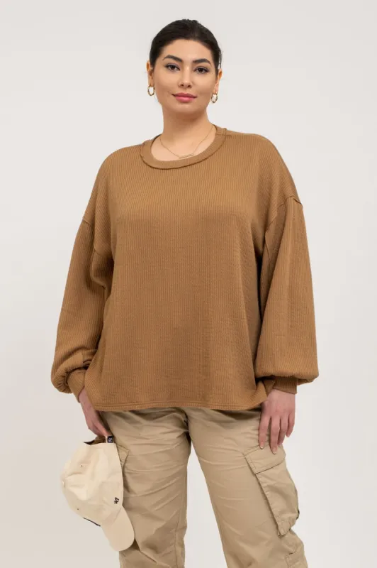 PLUS SOLID CREWNECK sold by Blu Pepper