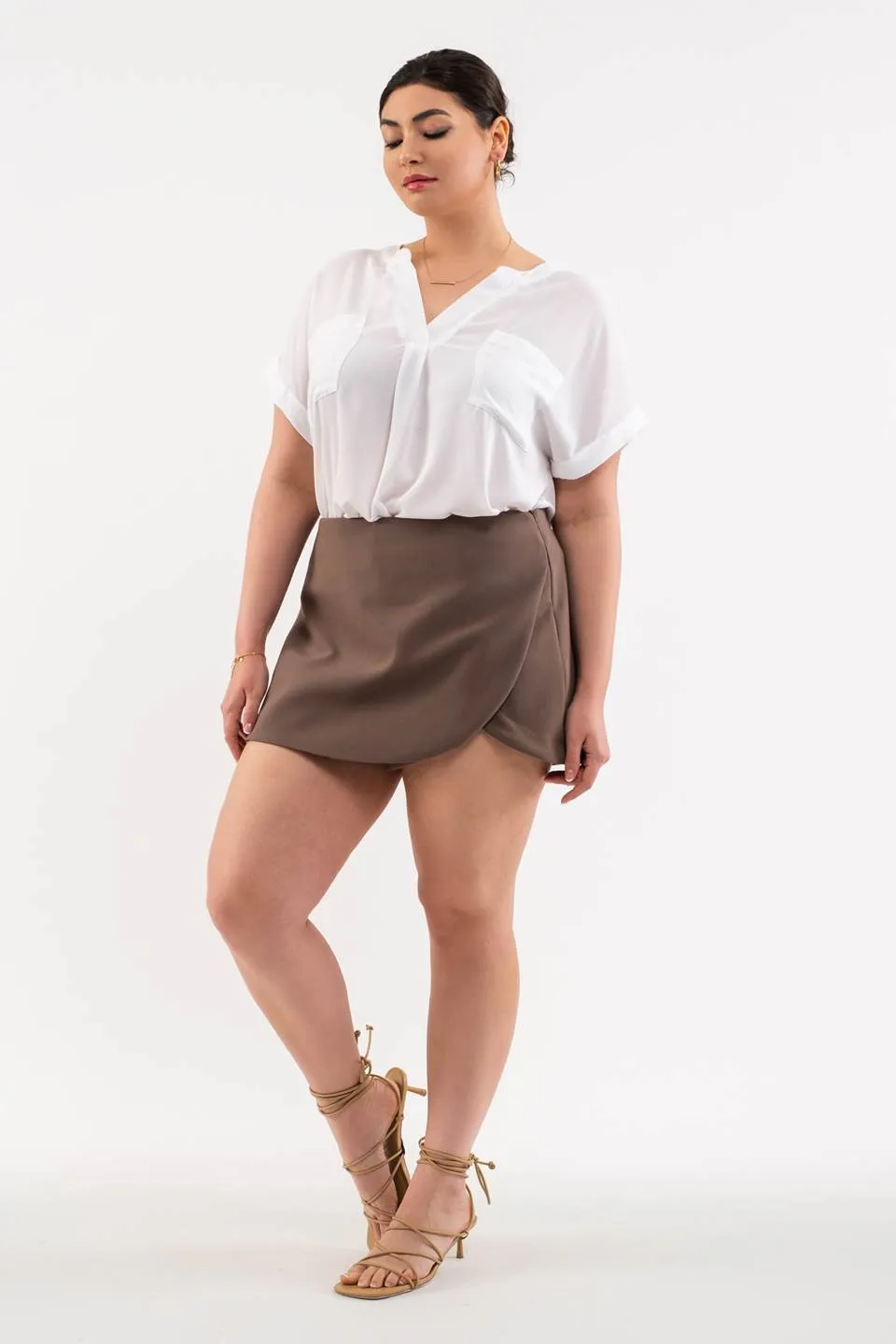 PLUS SPLIT NECK FRONT POCKET TOP sold by Blu Pepper product image thumbnail 3