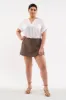 PLUS SPLIT NECK FRONT POCKET TOP sold by Blu Pepper