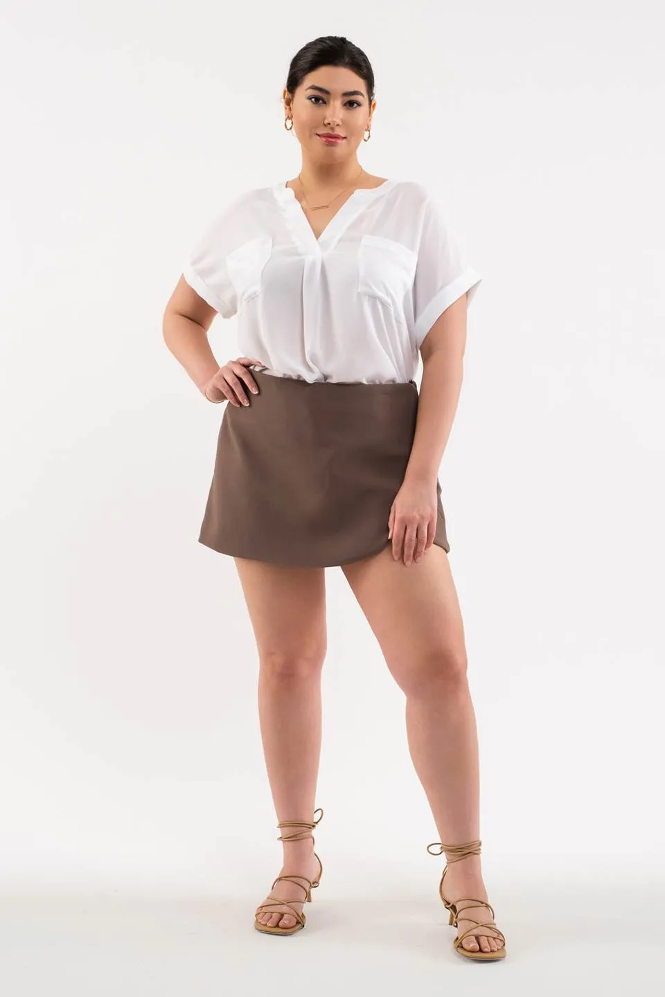 PLUS SPLIT NECK FRONT POCKET TOP sold by Blu Pepper product image thumbnail 5