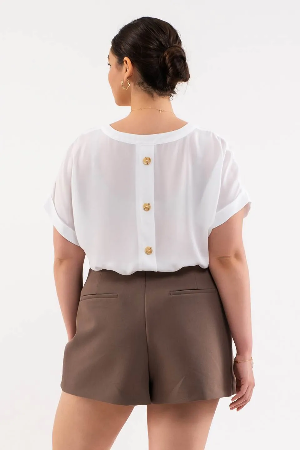PLUS SPLIT NECK FRONT POCKET TOP sold by Blu Pepper product image thumbnail 2