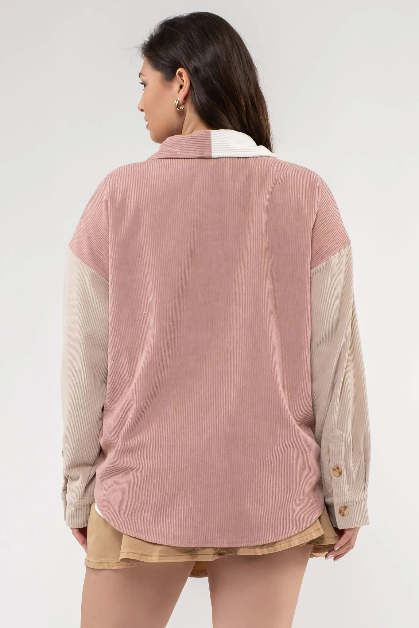 PLUS COLORBLOCK CORDUROY JACKET sold by Blu Pepper product image thumbnail 2
