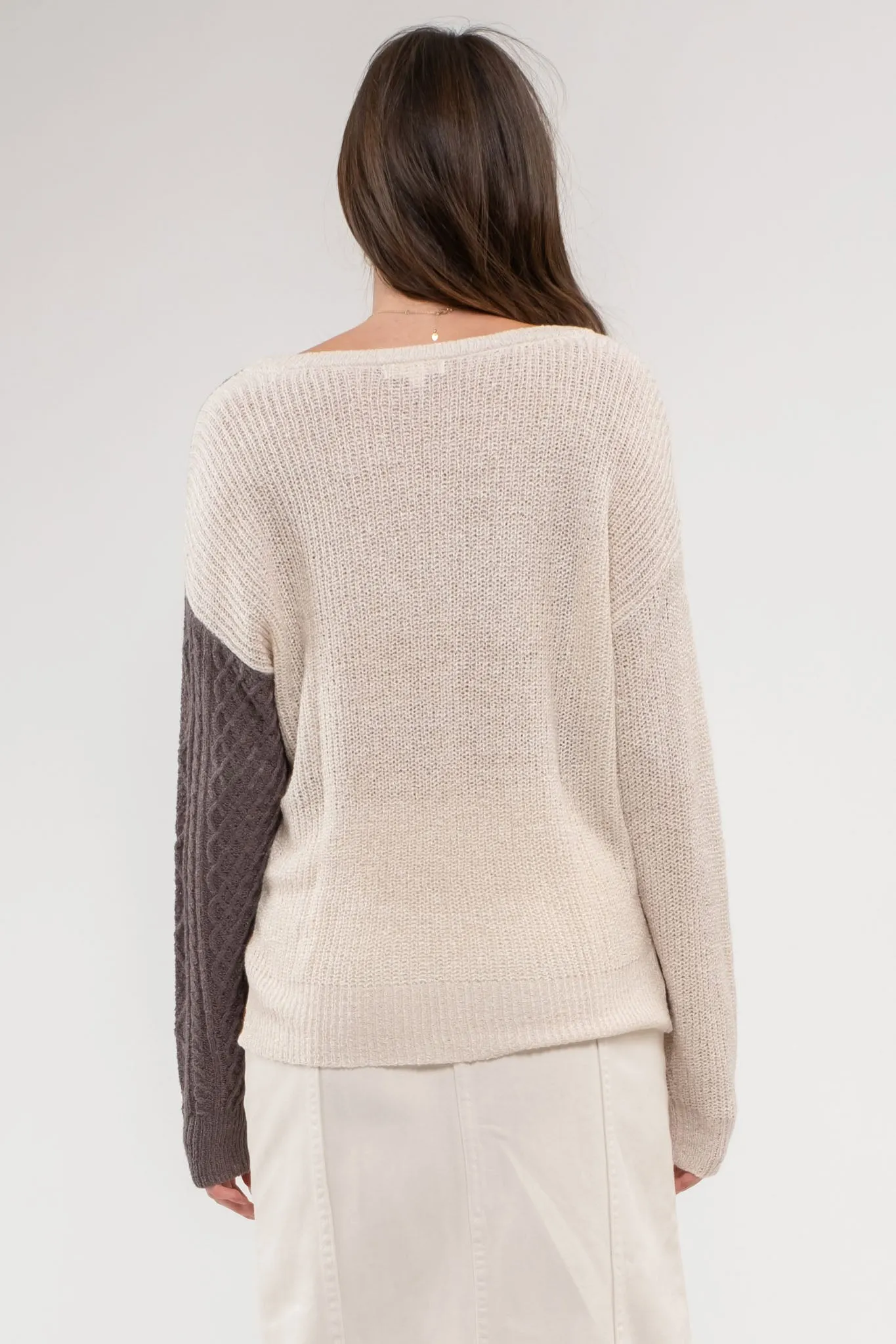LIGHT-WEIGHT COLORBLOCK KNIT sold by Blu Pepper product image thumbnail 2