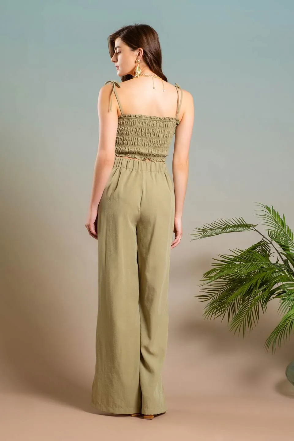 HIGH WAIST WIDE SPLIT LEG DRESS PANTS sold by Blu Pepper product image thumbnail 2