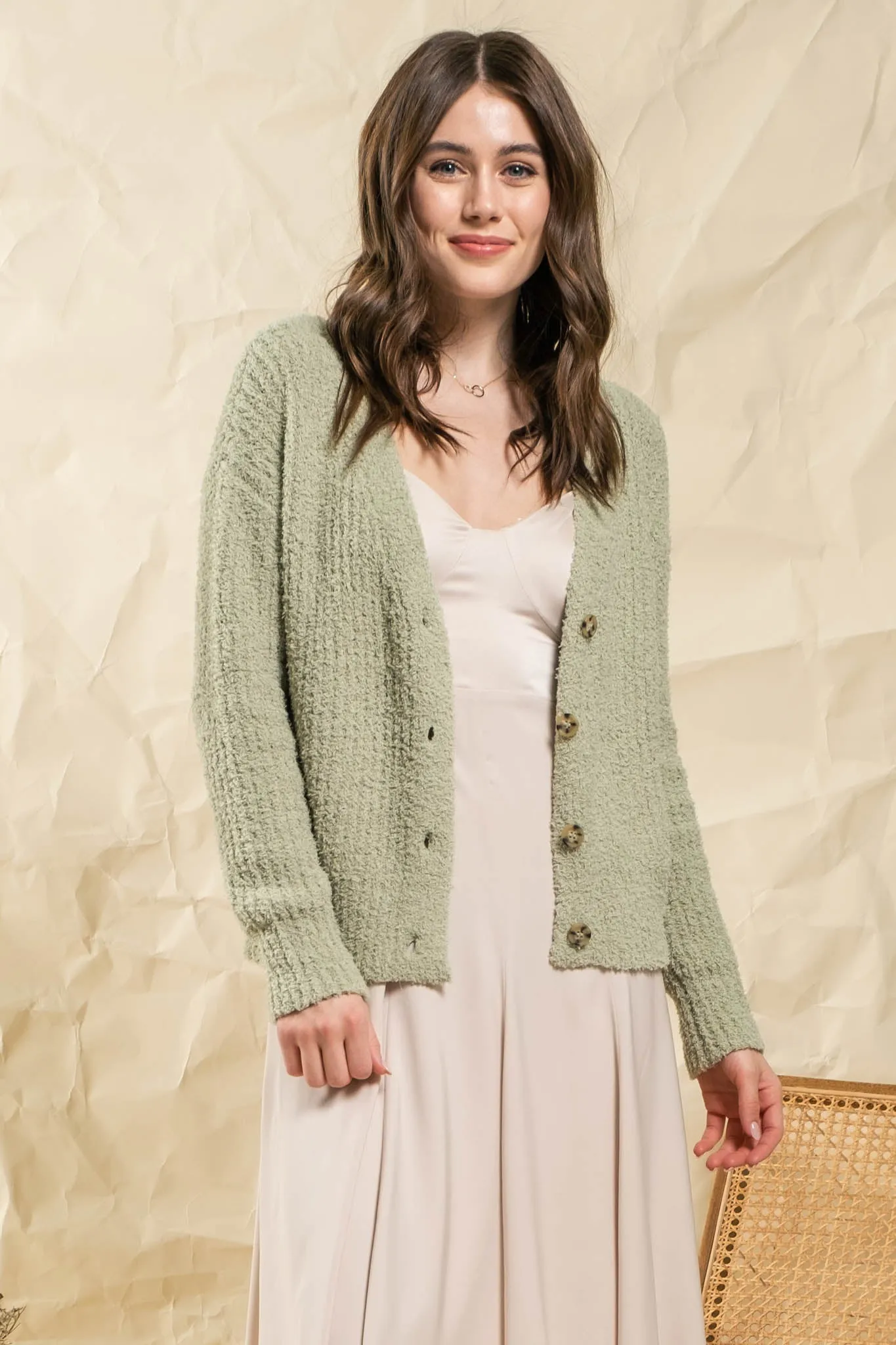 COZY BUTTON UP CARDIGAN sold by Blu Pepper