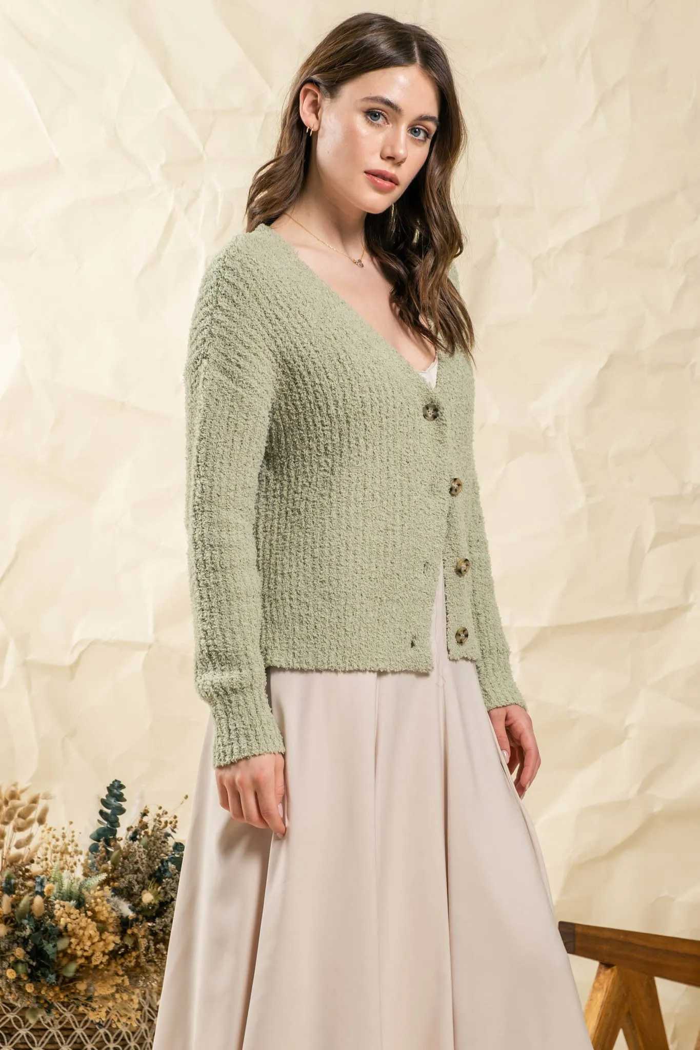 COZY BUTTON UP CARDIGAN sold by Blu Pepper product image thumbnail 4