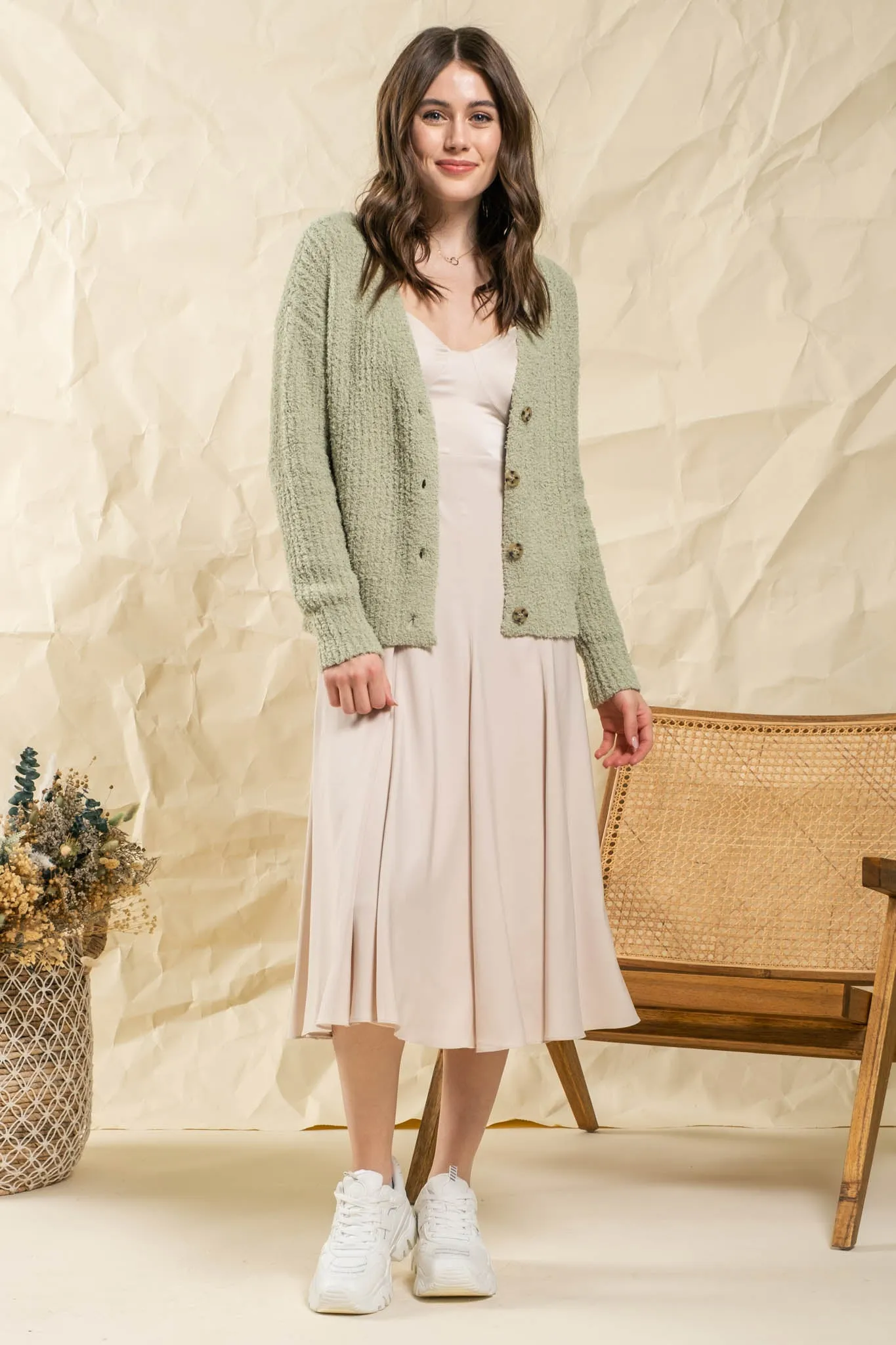 COZY BUTTON UP CARDIGAN sold by Blu Pepper product image thumbnail 5