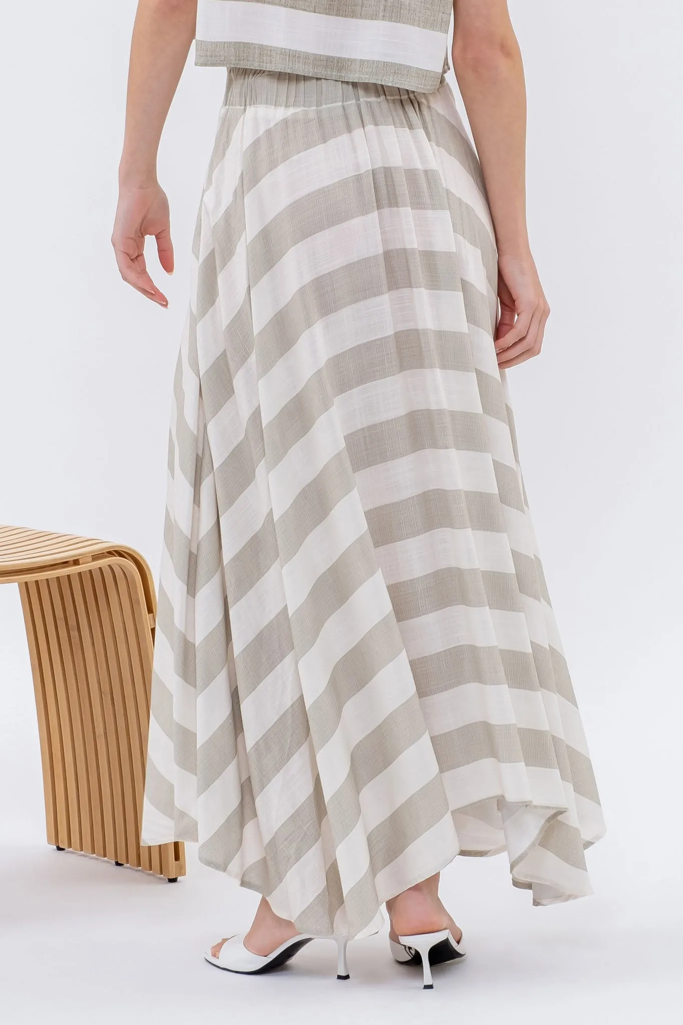 STRIPE HANDKERCHIEF MAXI SKIRT sold by Blu Pepper product image thumbnail 5