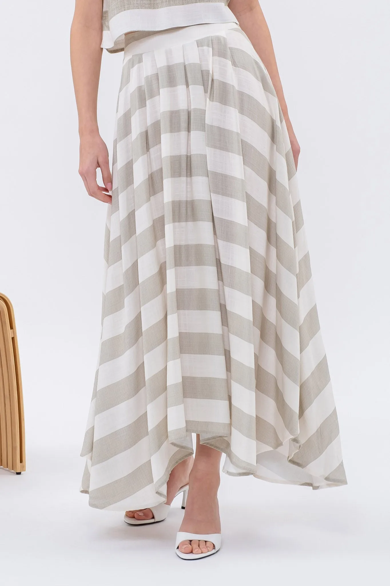 STRIPE HANDKERCHIEF MAXI SKIRT sold by Blu Pepper product image thumbnail 4