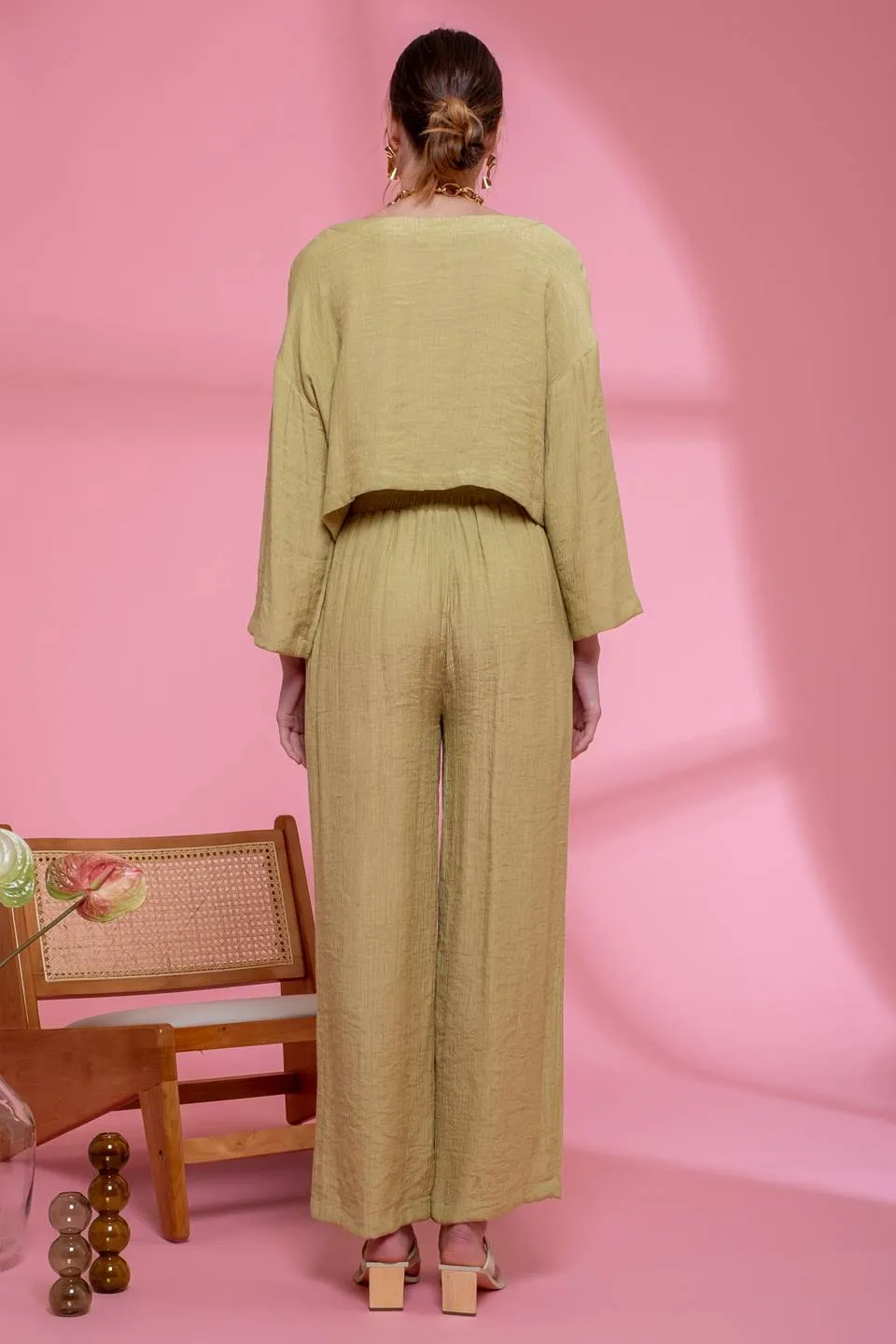 LIGHTWEIGHT HIGH RISE PANTS sold by Blu Pepper product image thumbnail 2