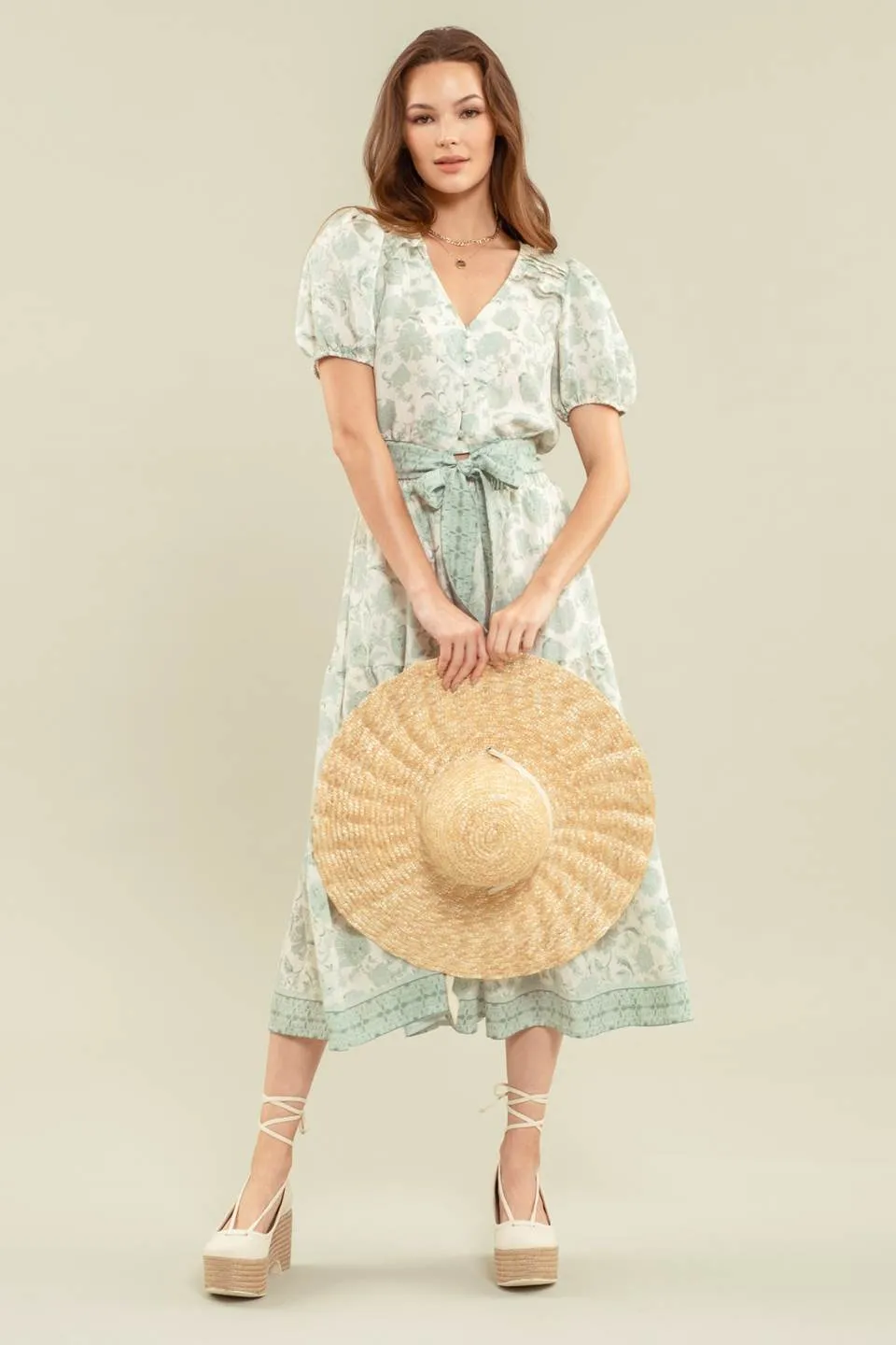 BUTTON UP FLORAL TOP sold by Blu Pepper